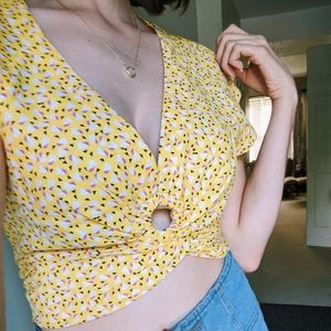 Free People Floral Crop Top
